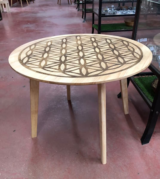 Mesa Madera Sésamo Flor de la Vida